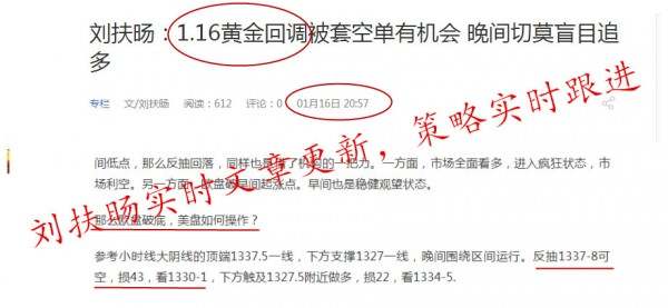 刘扶旸：1.21上周黄金斩获52点的交易回顾 做好规划方案
