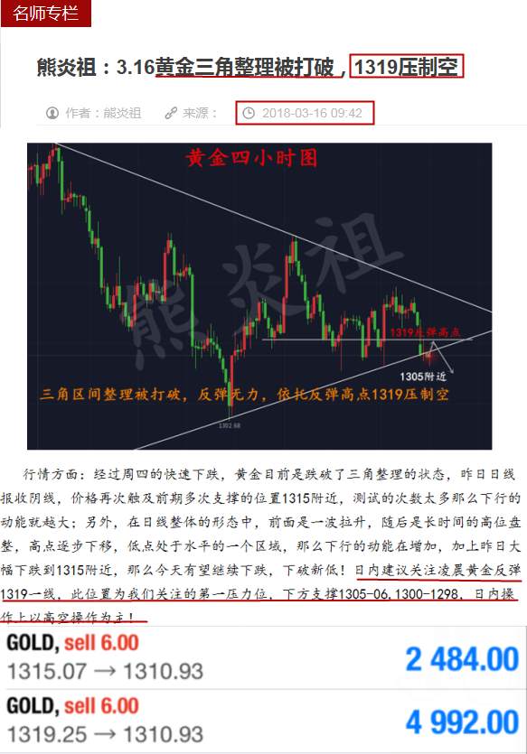 熊炎祖：3.17为何你总错过盈利，教你在黄金市场如何轻松翻仓！