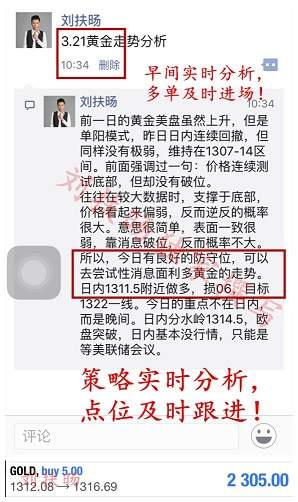 刘扶旸：3.22黄金30点利润今日继续？黄金操作建议附空单解套