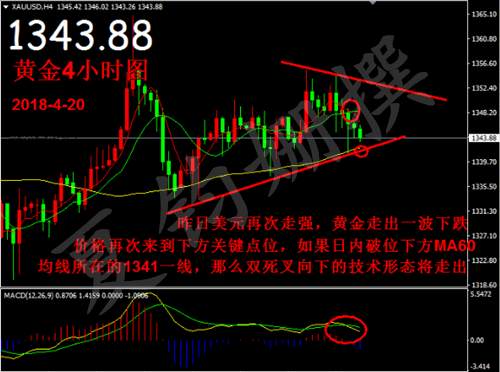 夏钧姗：4.18美元指数强劲反弹黄金下跌！何时才能上涨？