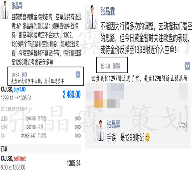 ​张晶霖：5.25伦敦金能否站稳千三关口，黄金空单被套如何解套？