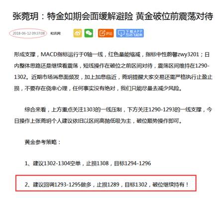 张菀玥：6.12波段多单告捷迎加息，黄金后市操作策略