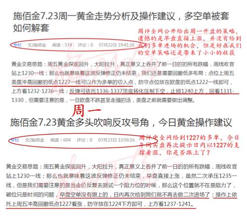 施佰金7.29黄金一周盈利49美金，下周一黄金走势预测及策略展望