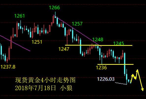 小狼：黄金空头未完结，1232下继续做空