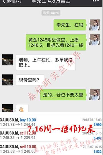 秦梓昕：7.16震荡行情多空都能赚，周二黄金行情走势分析