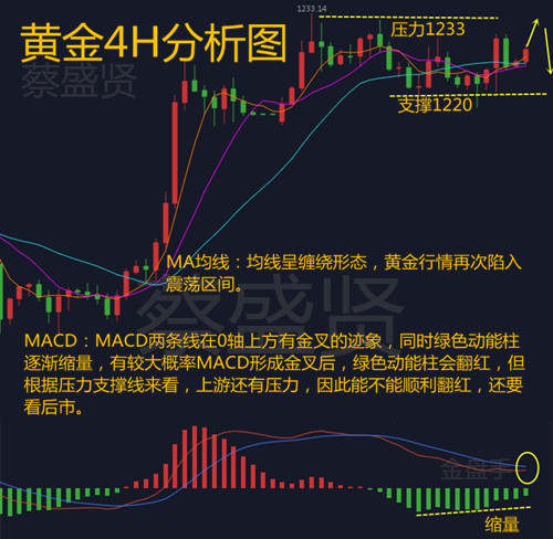 蔡盛贤：黄金10.19黄金震荡区间修正，后市看这个位置入场