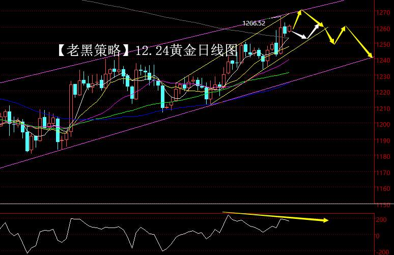 【老黑策略】12.24黄金操盘策略