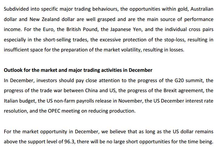 OzSinoFund Monthly Disclosure Statement