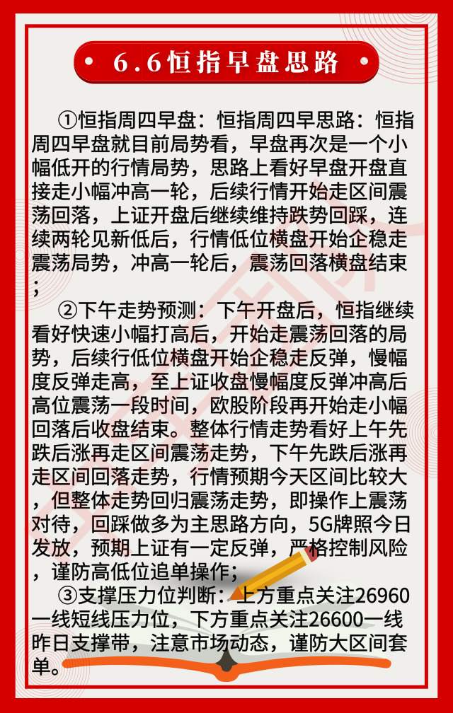 6.6恒指早盘思路|市场变数仍多 恒指挑战10天线阻力
