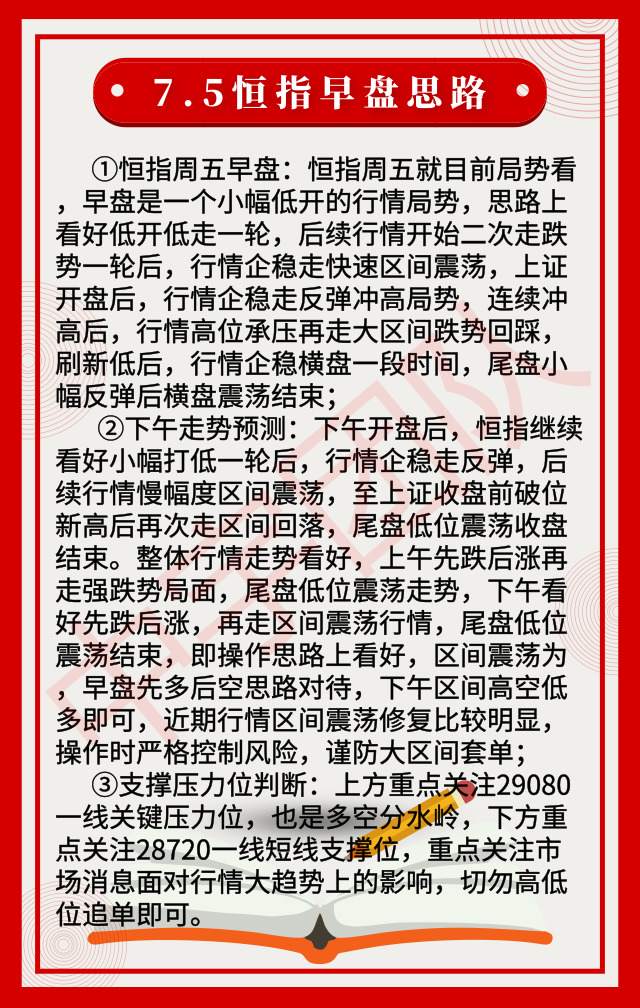 7.5恒指早盘思路| 市场聚焦非农 恒指维持区间震荡修复