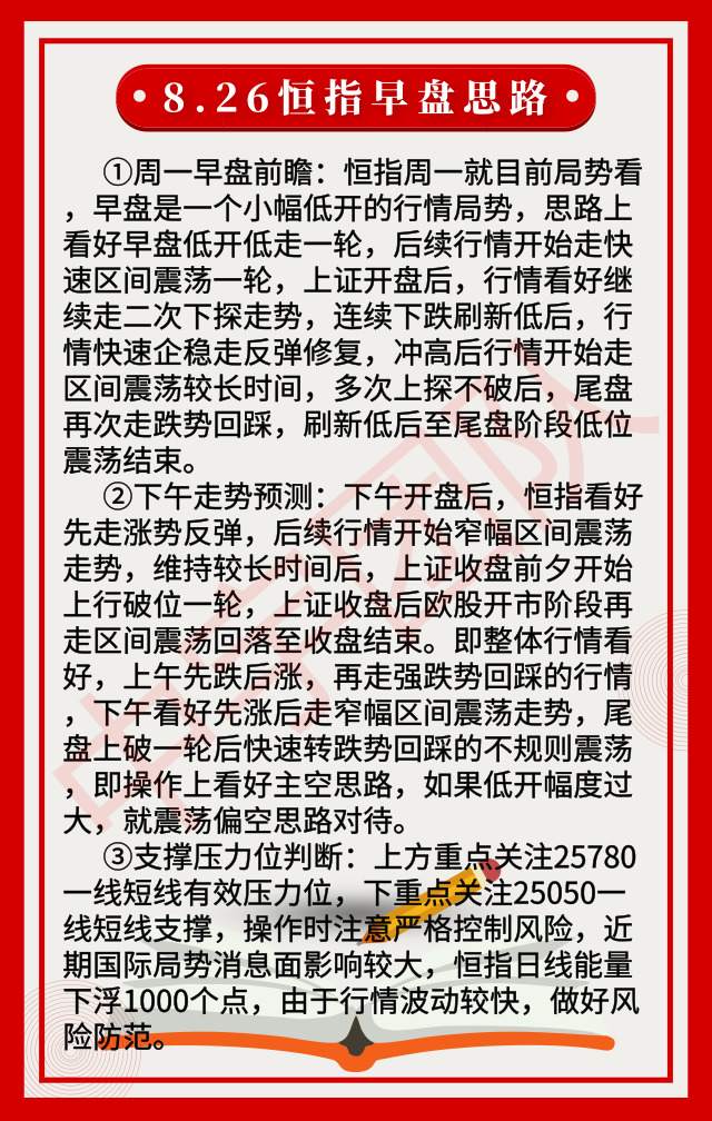 踏浪点神：8.26恒指早盘分析及最新资讯