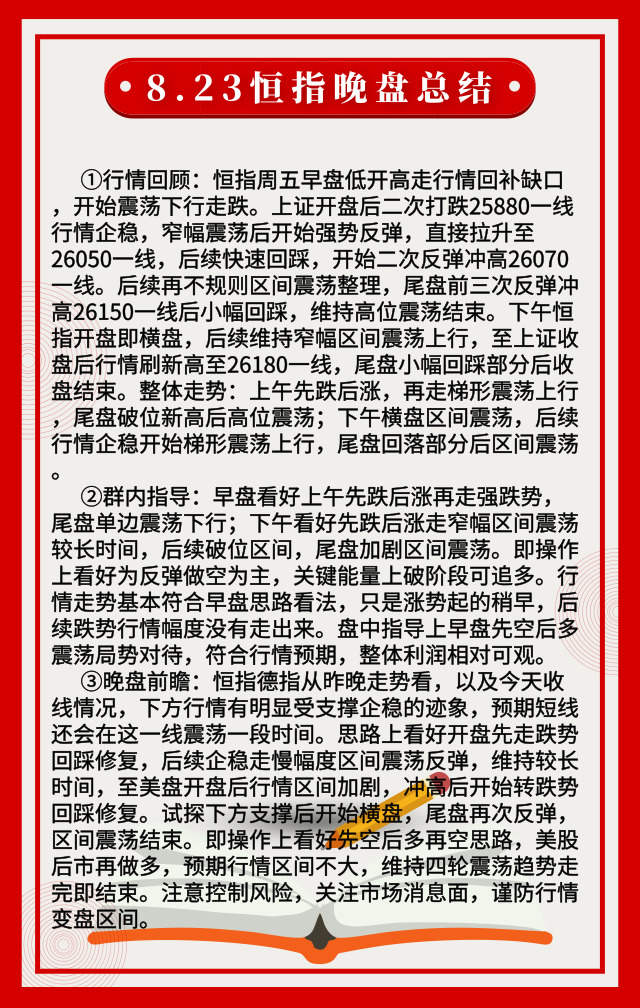 踏浪点神：8.23恒指周总结及后市操作思路