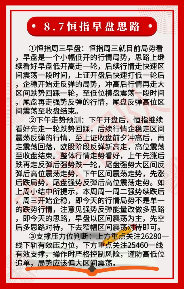 踏浪点神：8.7恒指早盘分析及最新资讯