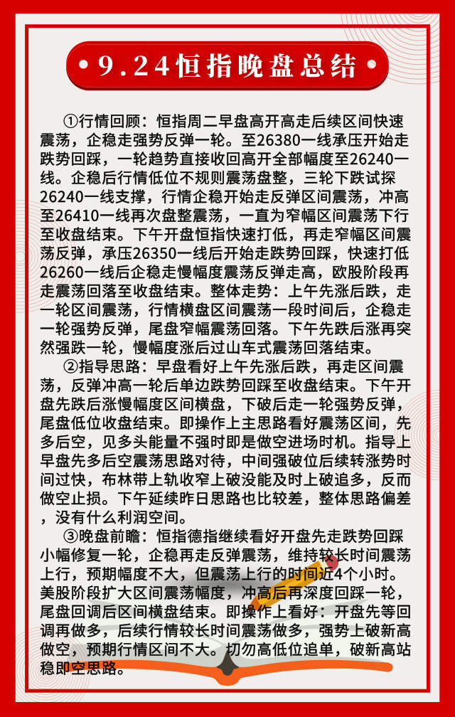 踏浪点神：9.24恒指今日复盘及后市思路