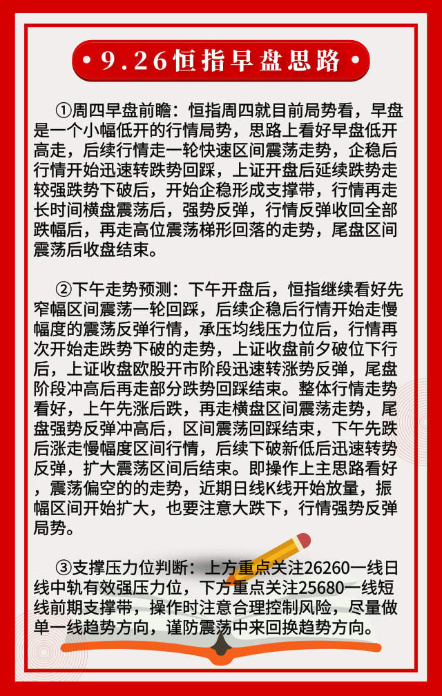 踏浪点神：9.26恒指早盘分析及最新资讯
