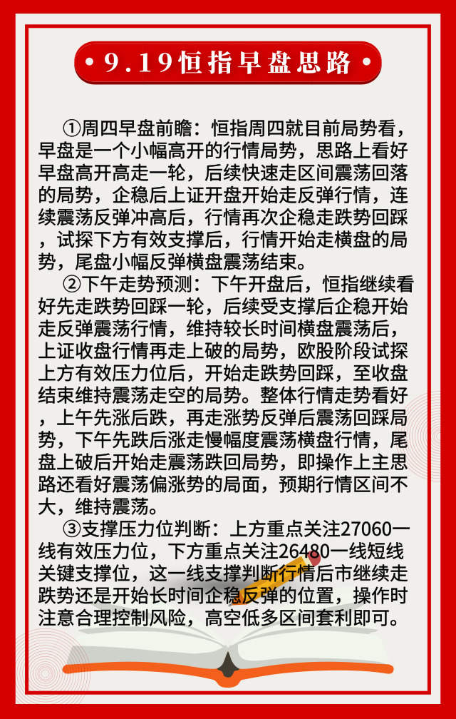 踏浪点神：9.19恒指早盘分析及最新资讯