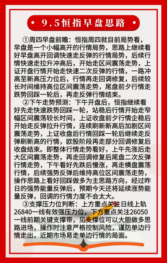 踏浪点神：9.5恒指早盘分析及最新资讯