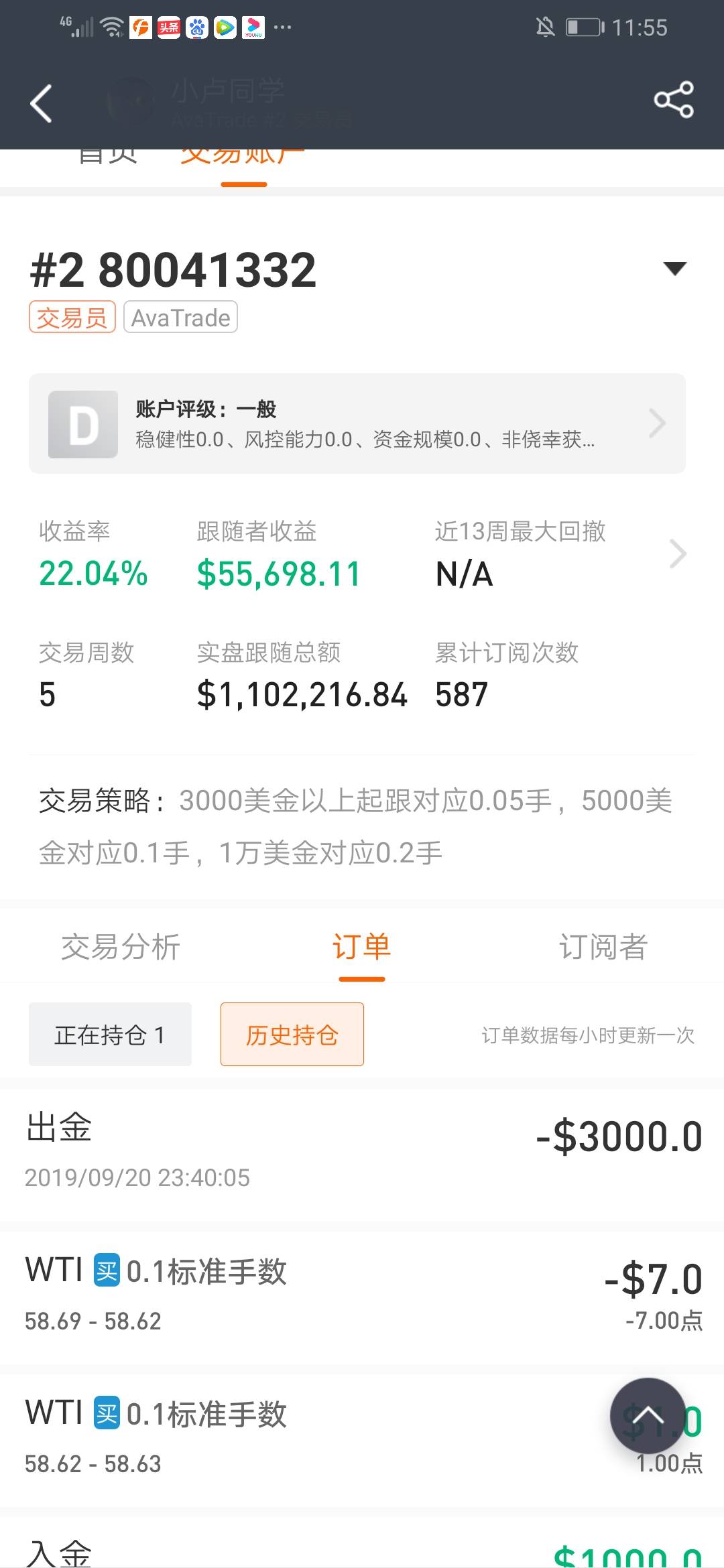 美金 账户 爱华 号入 出金 大家