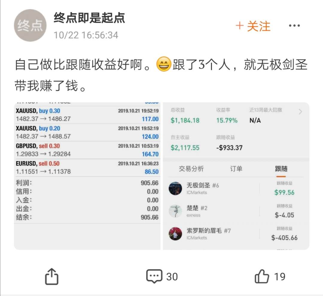 关于终点即是起点跟随账户亏损的澄清