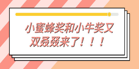 小蜜蜂奖和小牛奖又双叒叕来了
