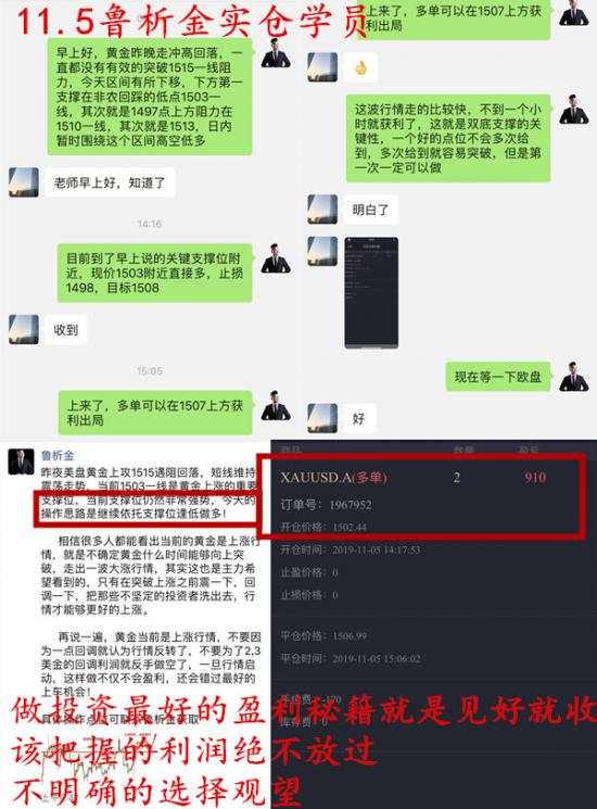 鲁析金：11.5黄金持续下跌面临破位，晚间黄金还会涨吗？