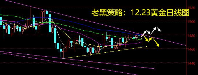 老黑策略：12.23黄金分析策略