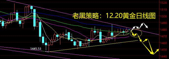 老黑策略：12.20黄金分析策略