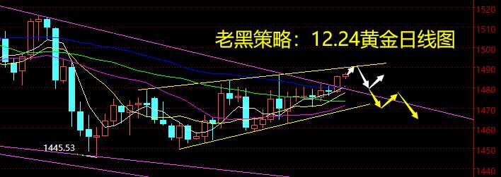 老黑策略：12.24黄金分析策略