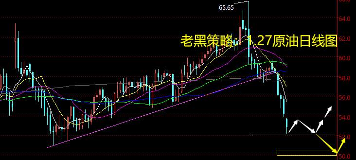 老黑策略：1.27晚盘原油分析策略