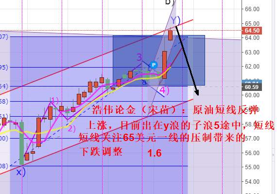 浩伟论金：1.6黄金看涨不追追涨，原油65压力看调整