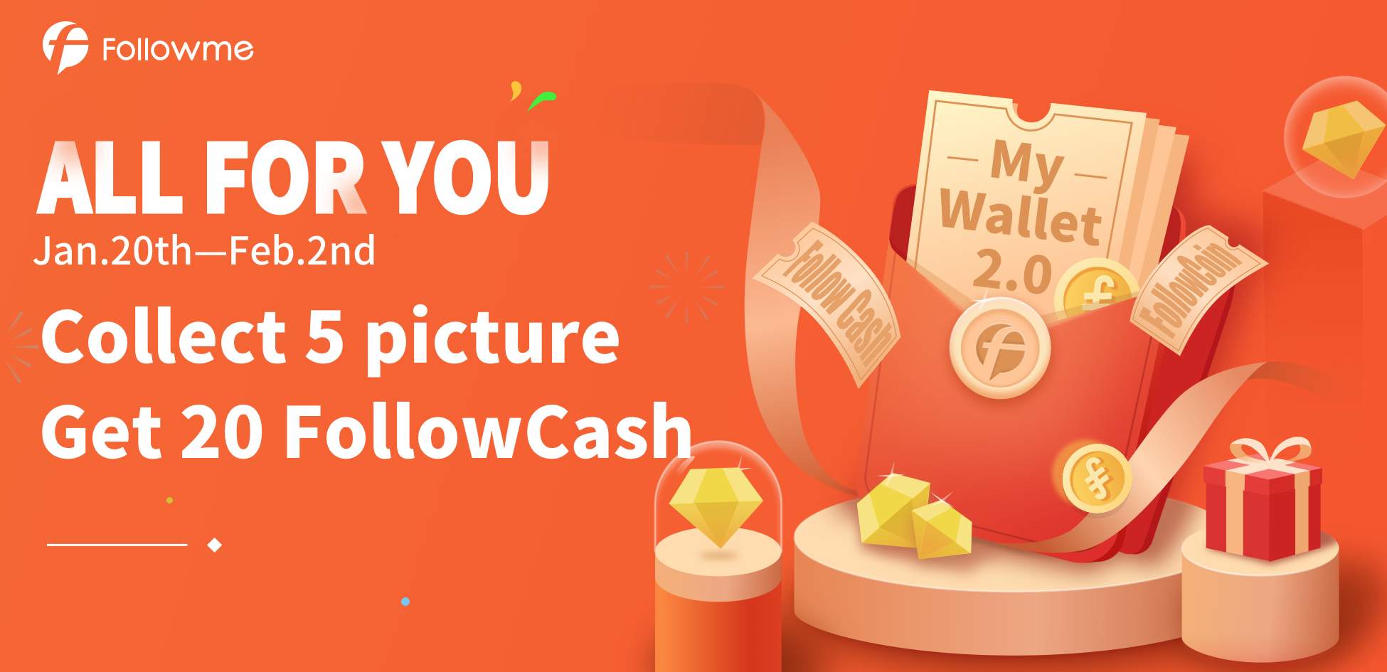 All for You—Find 5 Pictures, Get 20 FollowCash!