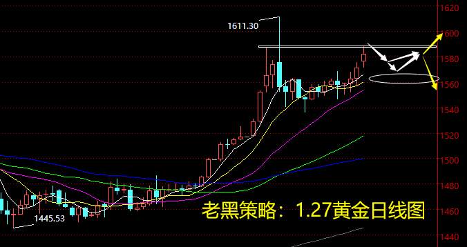 老黑策略：1.27晚盘黄金分析策略