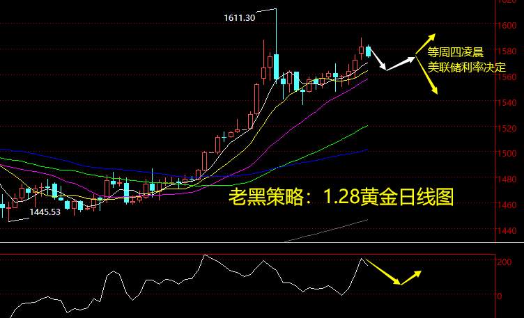 老黑策略：1.28晚盘黄金分析策略