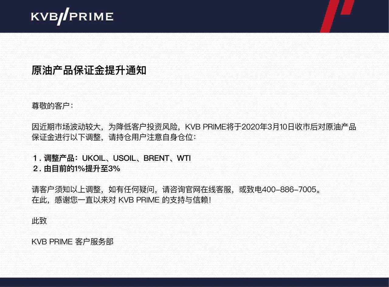 调整通知｜原油产品保证金提升通知