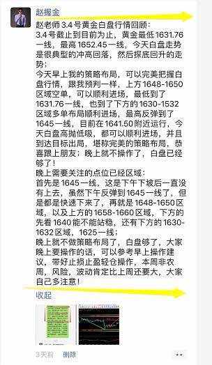 赵握金3.2-3.6黄金行情回顾以及策略复盘！