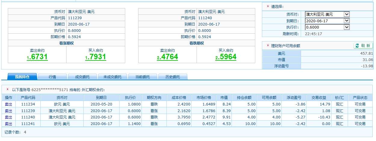 外汇期权交易记录3.24号