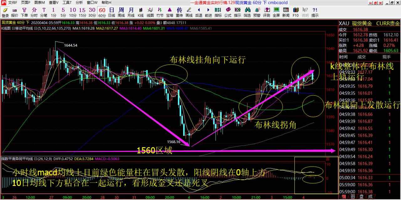 赵握金4.6号黄金行情具体解析以及行情精准预判！