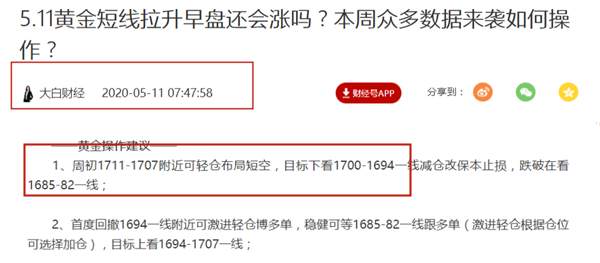 成梦轩：5.12黄金区间震荡1700继续空！午间走势分析操作