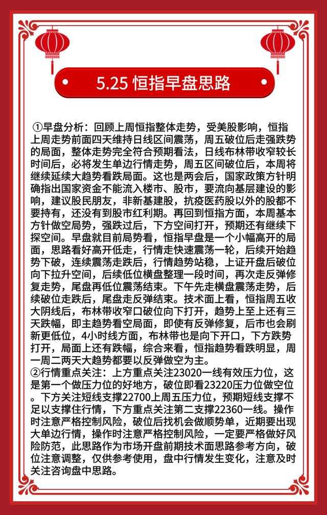5.25恒指黄金原油早盘分析及资讯