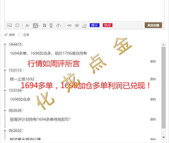 周评黄金计划已兑现！欧盘择机再入！