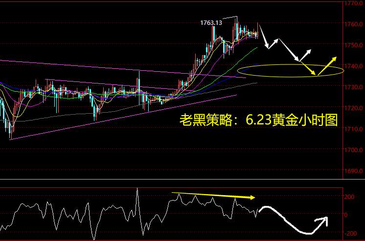 老黑策略：6.23黄金分析策略