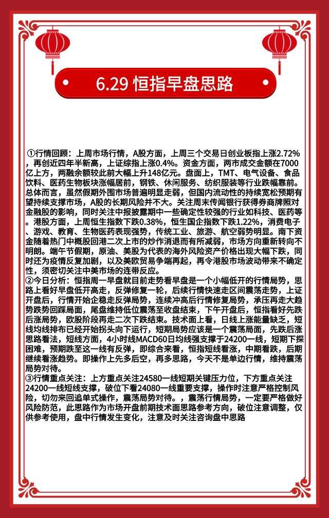 6.29恒指走势分析 黄金原油走势分析 多空操作思路