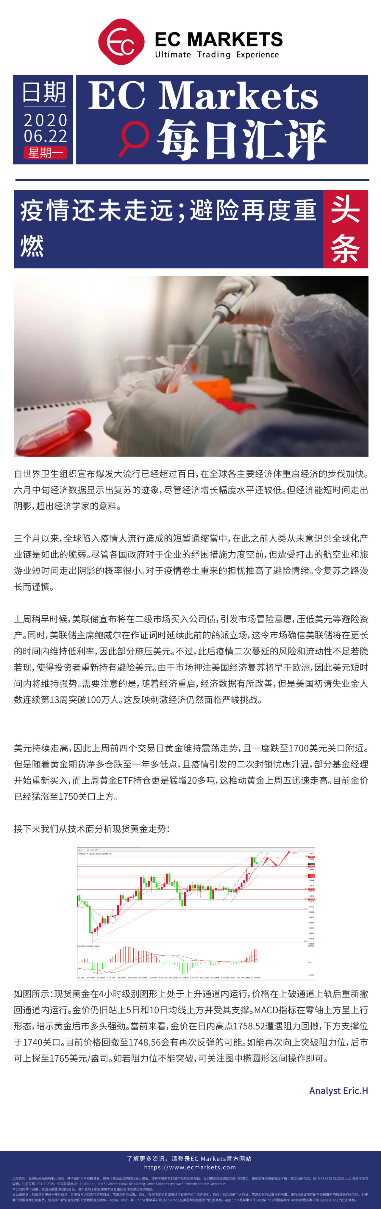 【EC Markets】疫情还未走远；避险再度重燃！