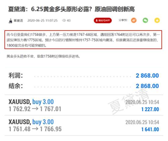 夏黛清：6.25黄金风向逆转，原油接力多头火炬