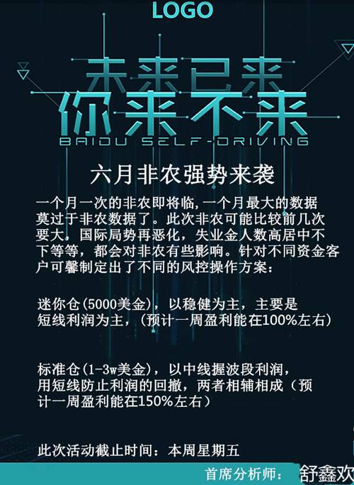 舒鑫欢：非农大动作，黄金原油精准布局，大非农无偿体验中