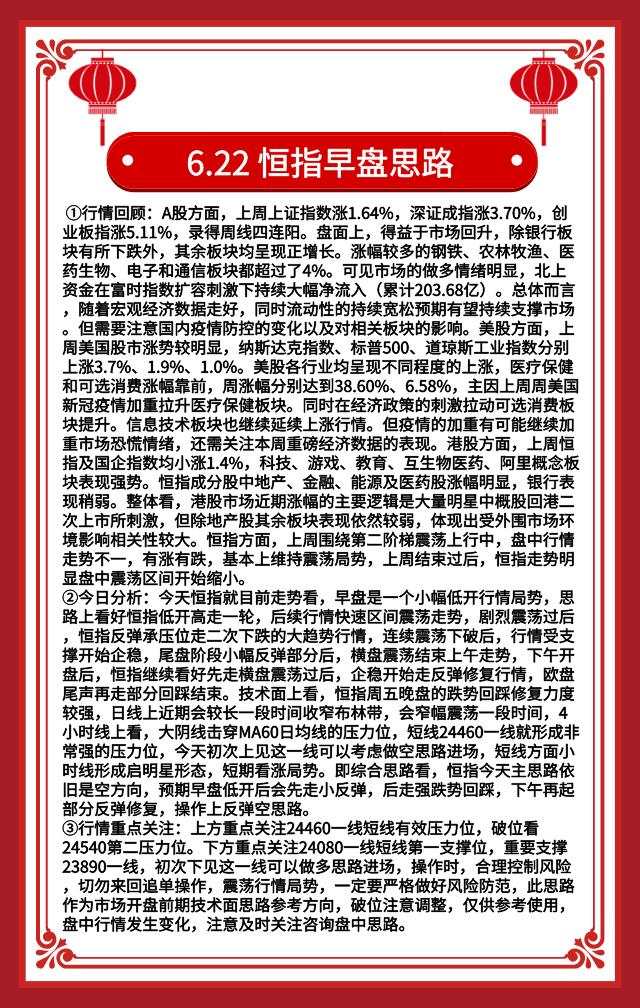 6.22恒指走势分析 黄金原油后市该如何操作？