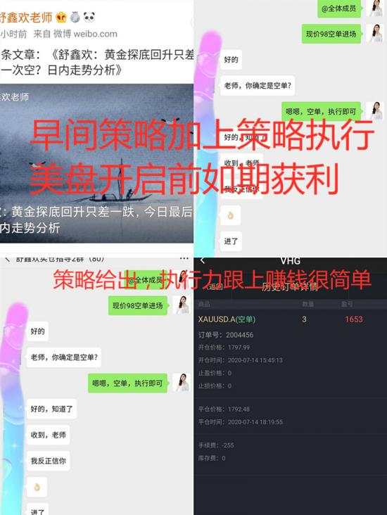 舒鑫欢：本周黄金交易指导回顾，轻松砍下39W，你怎么样？