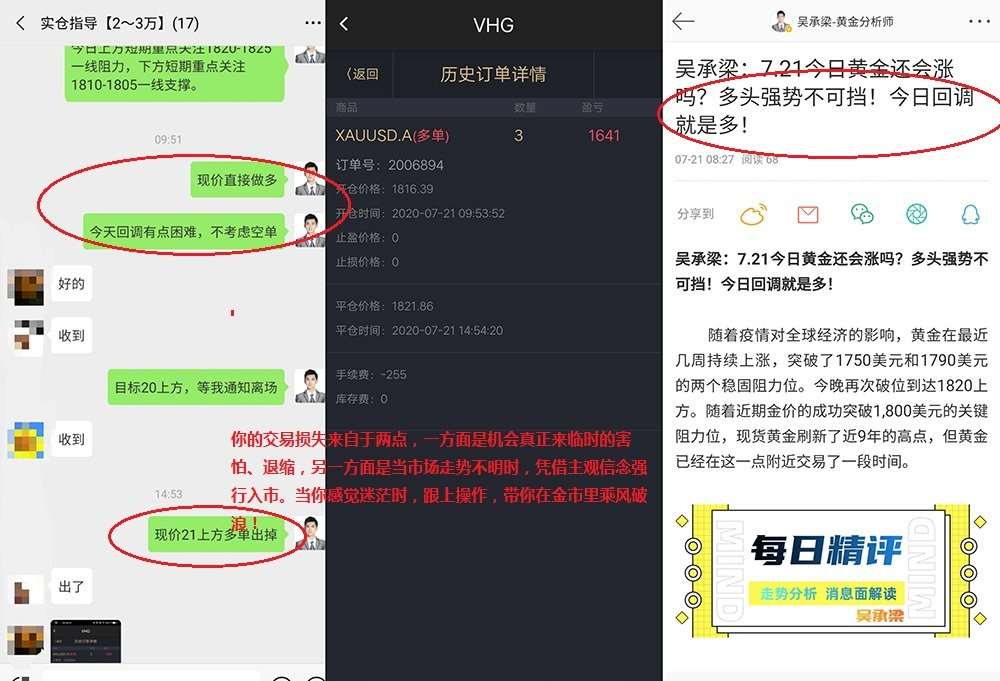 吴承梁：7.23黄金强势上涨剑指1900！空单被套不止损直接等死