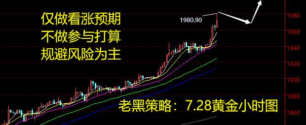 老黑策略：7.28黄金分析策略