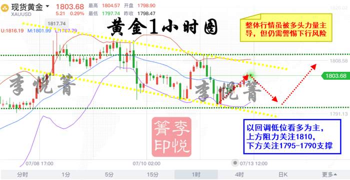 李悦箐：7.13黄金多头持续发力！多单保你赚到手软！附午间操作建议！